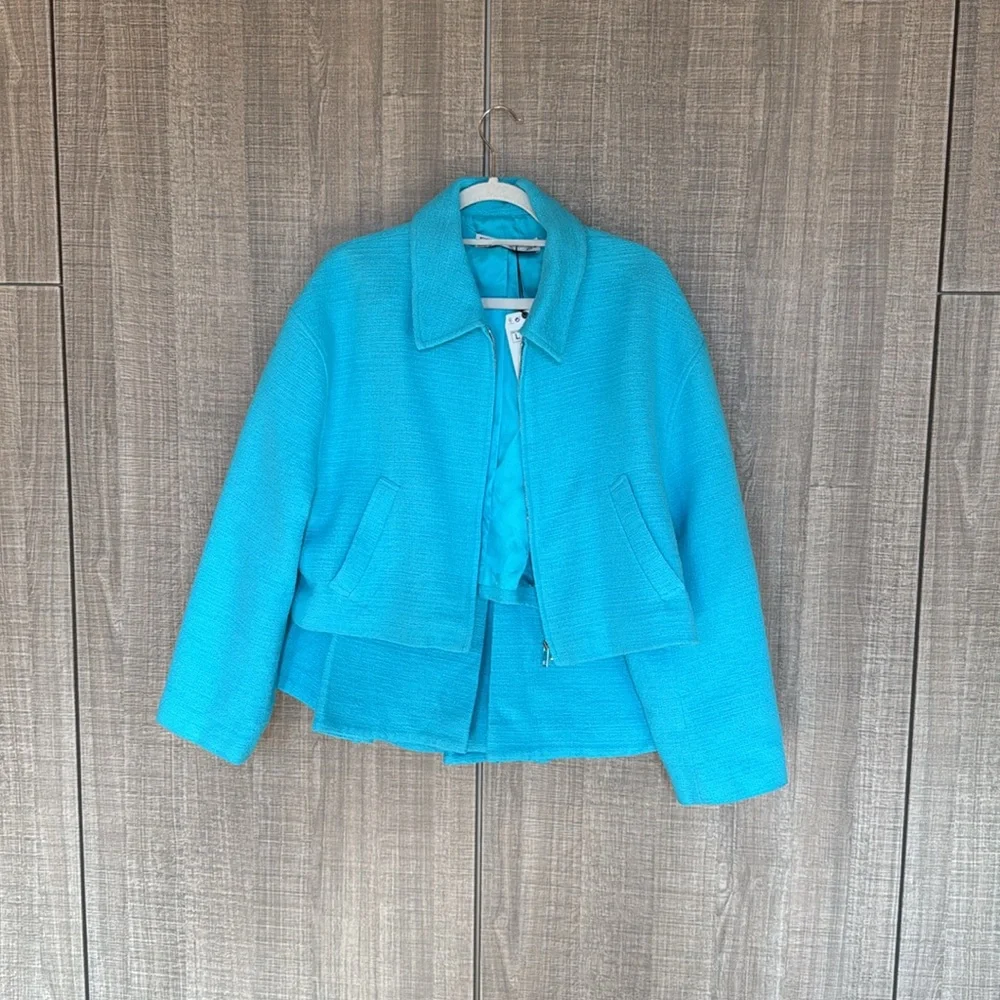 Zara Textured Mini Skort And Matching Jacket‎ Set